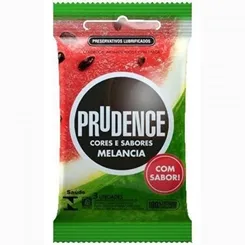 Preservativo Prudence Cores e Sabores melancia, 3 unidades
