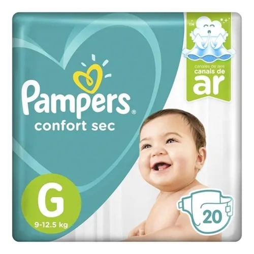 Fralda Pampers Confort Sec G, 20 unidades