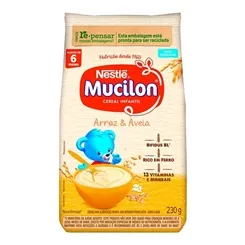 Cereal Infantil Mucilon sachê, arroz e aveia, 230g