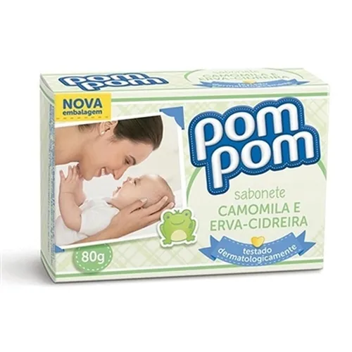 Sabonete Infantil Pom Pom camomila e erva-cidreira, barra, 80g, 1 unidade