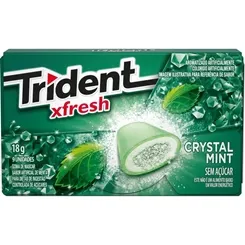 Chiclete Trident Xfresh crystal mint, 18g, 9 unidades