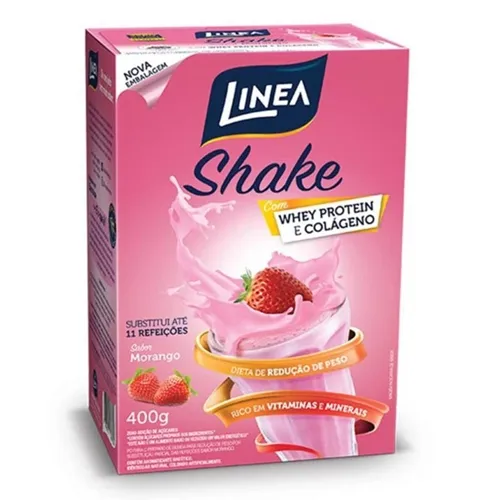 Shake em pó Linea Sabor Morango de 330g