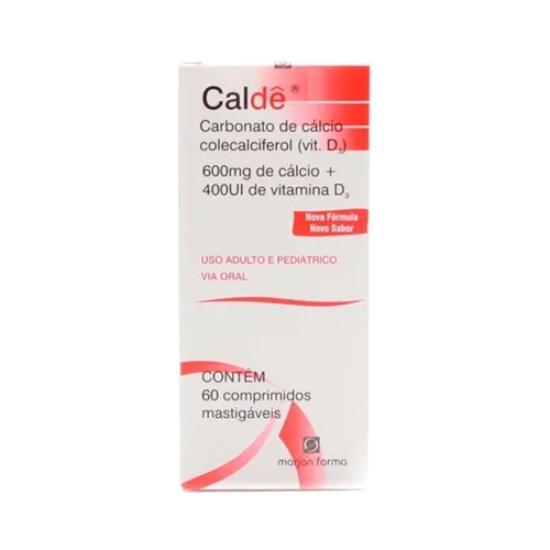 Caldê 1500mg + 400UI, caixa com 60 comprimidos mastigáveis