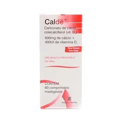 Caldê 1500mg + 400UI, caixa com 60 comprimidos mastigáveis