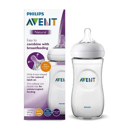 Mamadeira Avent Pétala 6+ meses, transparente, 330mL