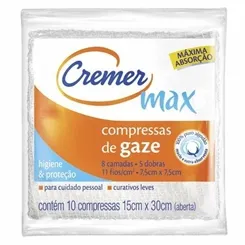 Compressa de Gaze Não Estéril Cremer Max 11 fios, 10 unidades