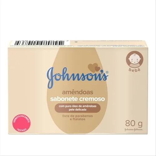 Sabonete Johnson's Baby óleo de amêndoas, barra, 80g