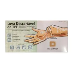 LUVA DESCARTAVEL LU TPE TSP G x 100 - DESCARPACK BRASIL