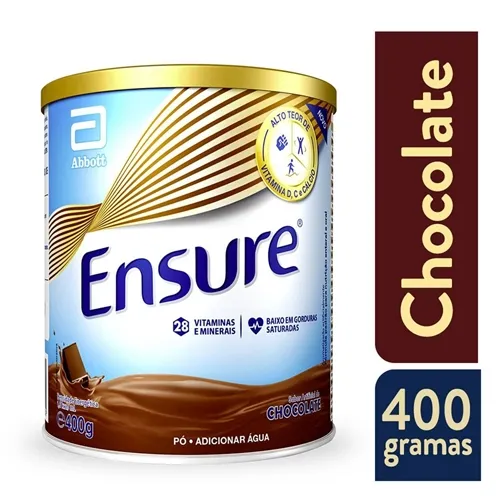 Suplemento Alimentar Ensure Abbott lata, chocolate, 400g