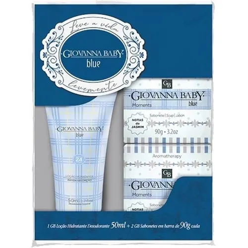 Kit Giovanna Baby Blue Loção Hidratante com Sabonete em Barra