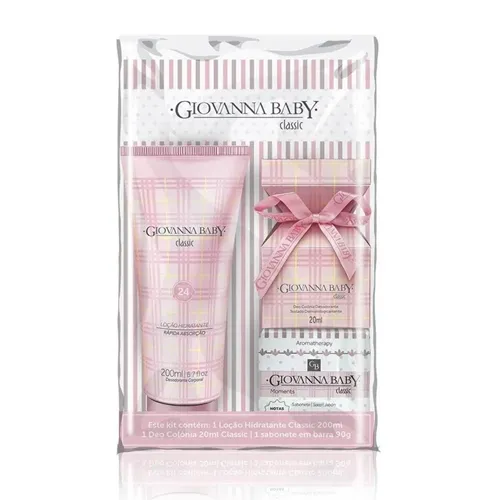 Kit Giovanna Baby Classic Colônia Hidratante e Sabonete em Barra