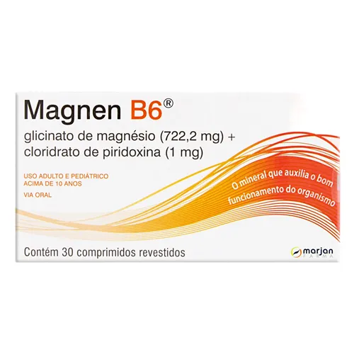 Magnen B6 722,22mg + 1mg, caixa com 30 comprimidos revestidos