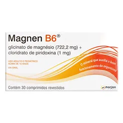 Magnen B6 722,22mg + 1mg, caixa com 30 comprimidos revestidos