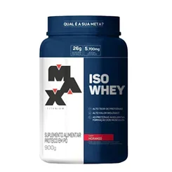ISO WHEY PO MORANGO 900G x 1 - MAX TITANIUM