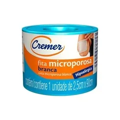 Fita Microporosa Cremer branca, 2,5cm x 0,9m
