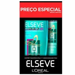 Kit Elseve Hydra Detox shampoo, 375mL + condicionador, 170mL