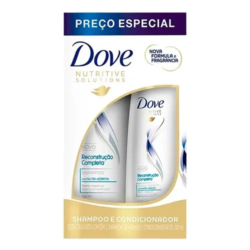 Kit Dove Reconstrução Completa condicionador, 400mL + shampoo, 200mL