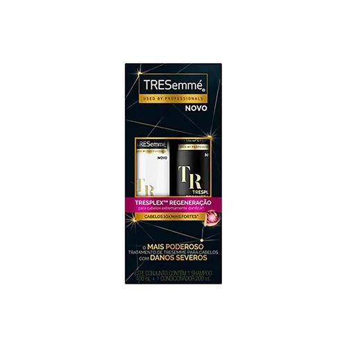 Kit Tresemmé Tresplex Regeneração Shampoo, 400mL + Condicionador, 200mL