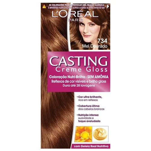 Tintura Creme L'Oréal Casting Gloss nº 734 mel dourado