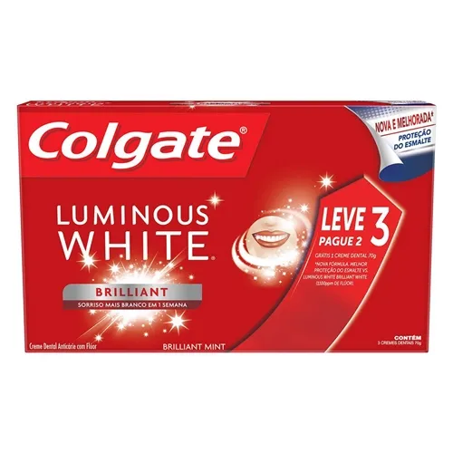 Creme Dental Colgate Luminous White 70g, leve 3 pague 2