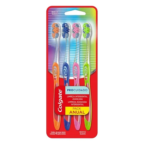 Escova Dental Colgate Pro Cuidado 4 Unidades