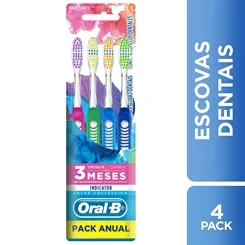 Escova Dental Indicator Oral-B Colors 4 Unidades