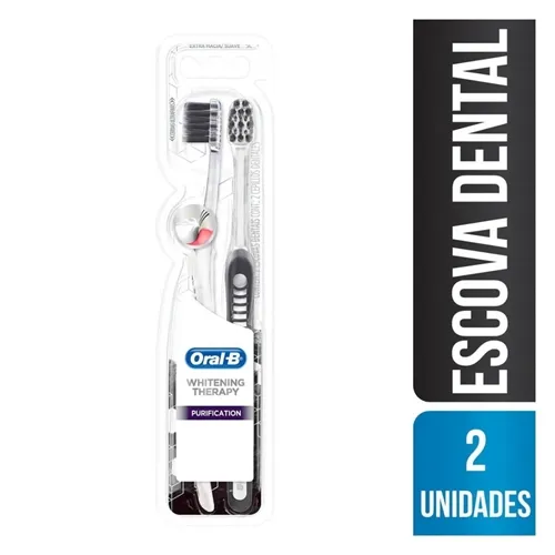 Escova Dental Oral-B 3D White Whitening Therapy Purification macia, 2 unidades