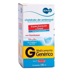 Cloridrato de Ambroxol EMS 3mg/mL, caixa com 1 frasco com 120mL de xarope + copo medidor