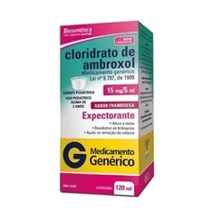 Cloridrato de Ambroxol Aché 3mg/mL, caixa com 1 frasco com 120mL de xarope + 1 copo medidor