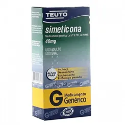 Simeticona Comprimido Teuto 40mg, caixa com 20 comprimidos