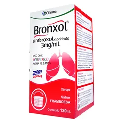 Bronxol 3mg/mL, caixa com 1 frasco com 120mL de xarope + copo medidor