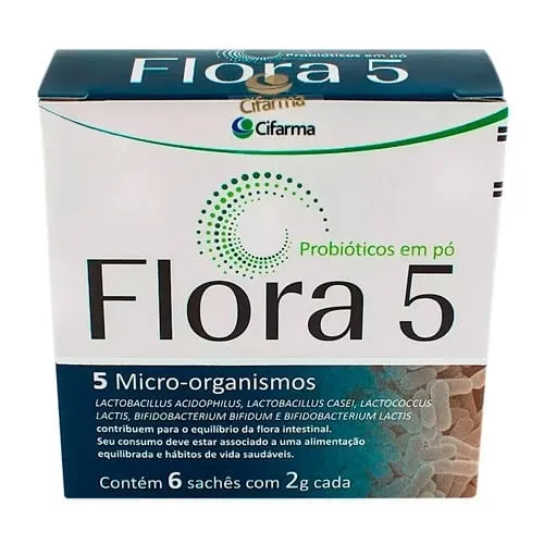 Flora 5 6 sachês, contendo 2g de pó para solução oral