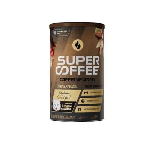 SUPER COFFEE CAFFEINE ARMY CHOCOLATE (LÍNGUA DE GATO) 380G