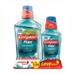 Enxaguante Bucal Colgate Plax Ice Infinity 500mL + 250mL, 2 unidades