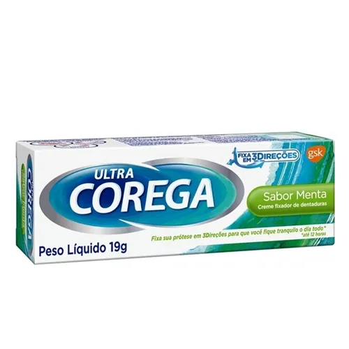 Creme Fixador de Dentadura Corega Ultra menta, 19g