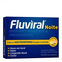 Fluviral Noite 400mg + 20mg + 400mg + 4mg, caixa com 20 comprimidos