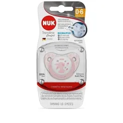 Chupeta Nuk Classic 0 a 6 meses, decorada, rosa