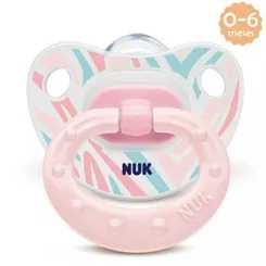 Chupeta Nuk Classic 0 a 6 meses, decorada, rosa