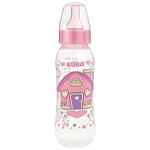Mamadeira Kuka Natural Plus color, 6+ meses, 250mL, rosa
