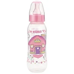 Mamadeira Kuka Natural Plus color, 6+ meses, 250mL, rosa