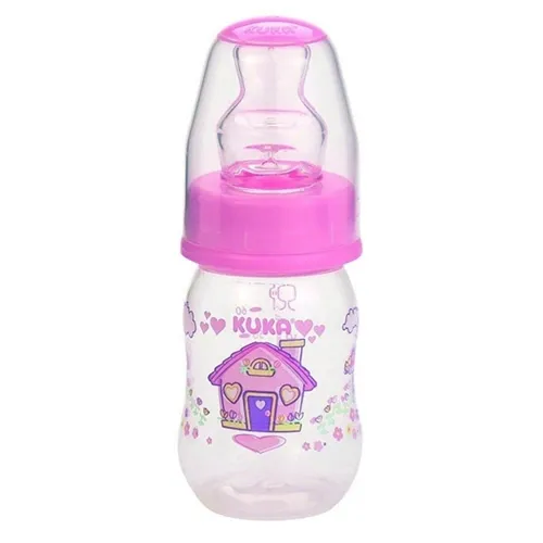 Mamadeira Kuka Natural Plus color, 6+ meses, 70mL, rosa