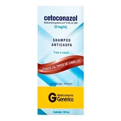 Cetoconazol Shampoo Cimed 20mg/mL, caixa com 1 frasco com 100mL de shampoo