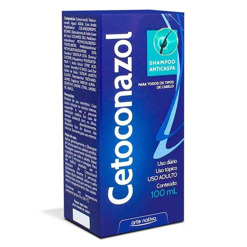 Cetoconazol Arte Nativa frasco com 100mL de shampoo