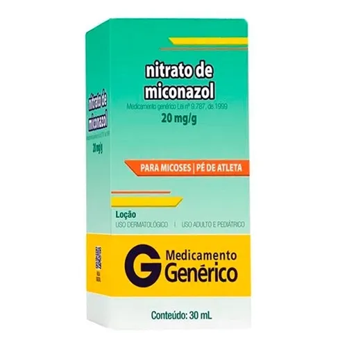 Nitrato de Miconazol Loção Cimed 20mg/g, caixa com 1 frasco com 30mL de loção de uso dermatológico