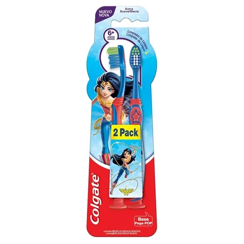 Escova Dental Colgate Smiles 6+ anos, Mulher Maravilha, 2 unidades