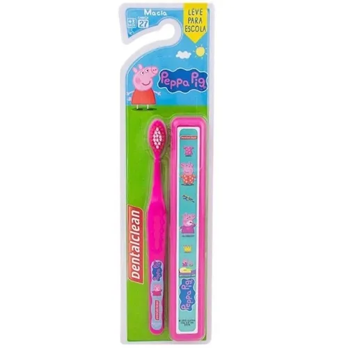 Escova Dental Infantil Dentalclean Peppa Pig Escolar, 1 Unidade, Azul