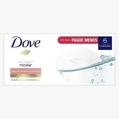 Sabonete Anti-stress Dove Água Micelar barra, 90g, 6 unidades
