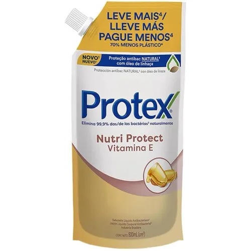 Sabonete Antibacteriano Protex Vitamina E refil, líquido, 500mL