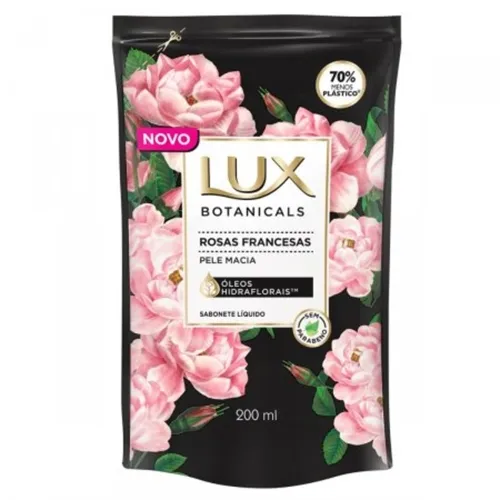 Sabonete Lux Botanicals rosas francesas, refil, líquido, 200mL