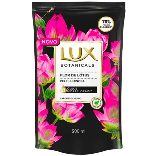 Sabonete Lux Botanicals flor de lótus, refil, líquido, 200mL